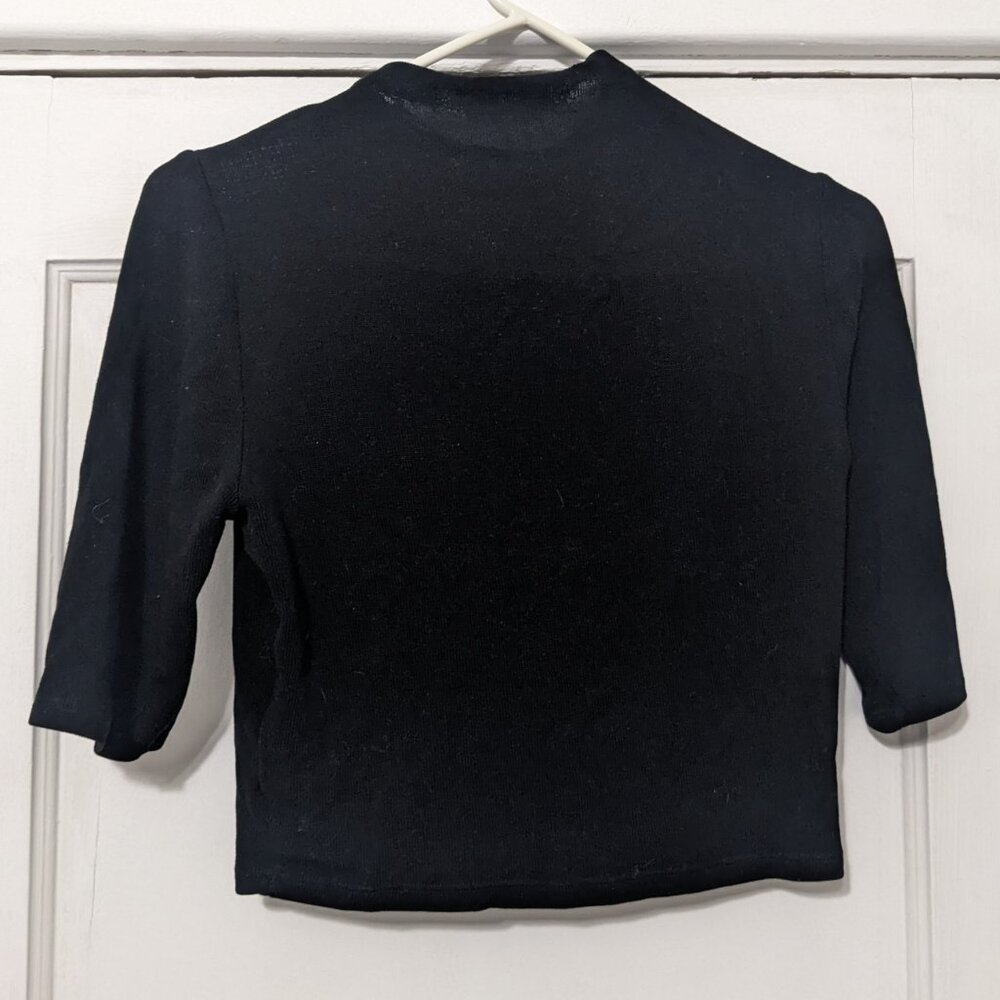 reformation jeans mockneck cropped top knit sweater black size small - Picture 3 of 6